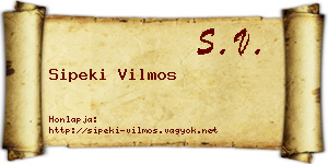 Sipeki Vilmos névjegykártya